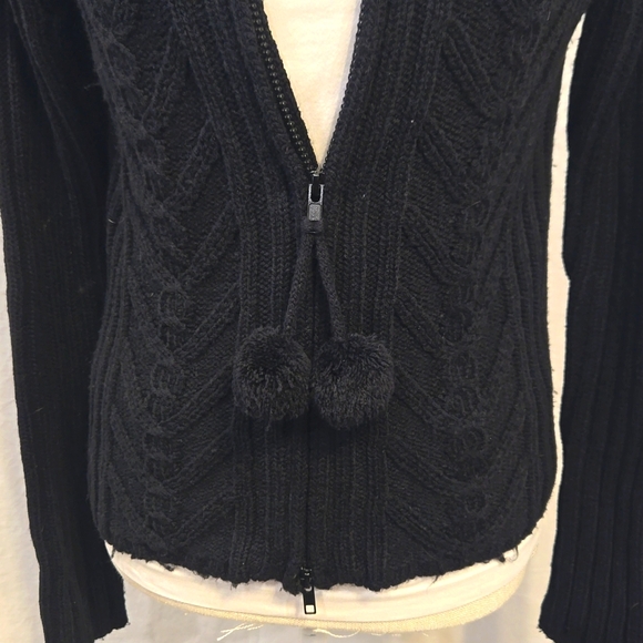 One Step Up - Black Double Zip-up Sweater - (L) - Picture 2 of 5